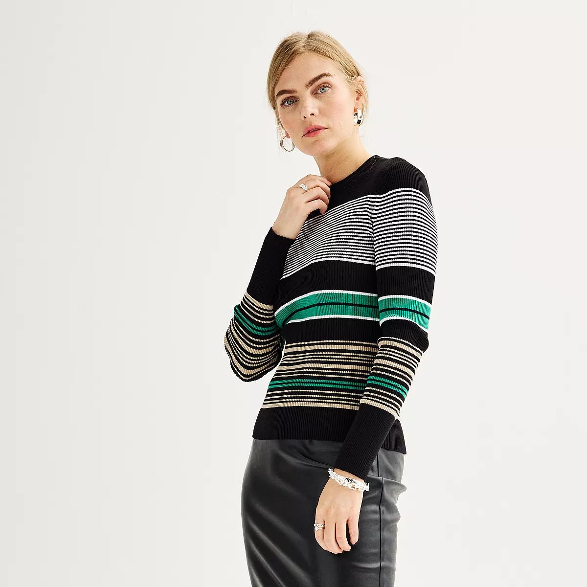 Women's Nine West Stripe Pullover Sweater | Kohl's