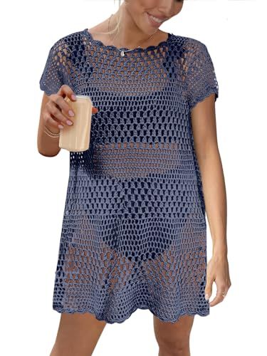 Caracilia Women Swimsuit Coverup Crochet Bathing Suit Cover Ups for Swimwear Swim 2024 Summer Bikini Beachwear Beach Dress | Amazon (US)