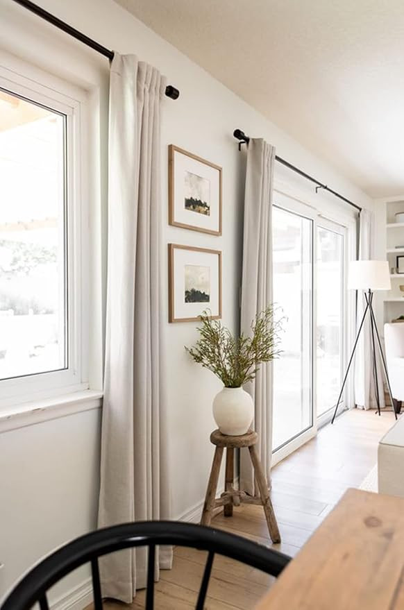 100% Blackout Shield Linen Blackout Curtains for Bedroom 96 Inches Long,Back Tab/Rod Pocket Livin... | Amazon (US)