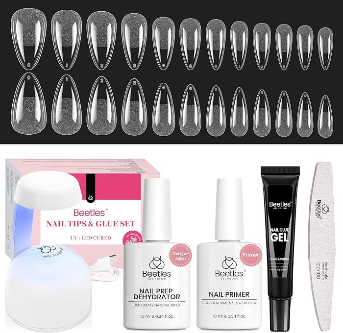 Beetles Gel Nail Kit Medium Almond with Dehydrator and Primer | Amazon (US)