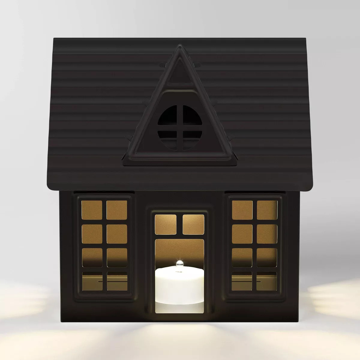 7" Battery Operated Lit Metal House Christmas Village Building - Wondershop™ Black | Target