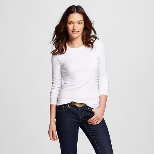 Women's Fitted LS Crew T-Shirt - Merona™ | Target