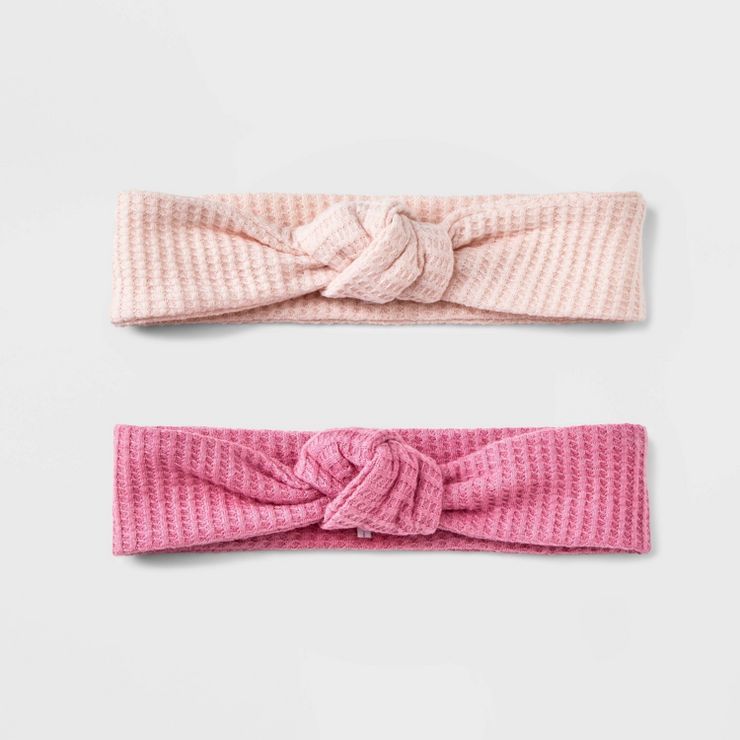 Baby 2pk Waffle Headwrap - Cloud Island™ Pink | Target