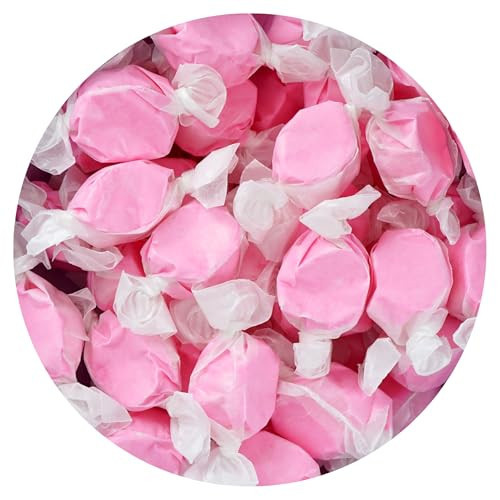 Strawberry Salt Water Taffy, 2 Pound Bulk Bag, Pink Taffy, Individually Wrapped Pink Candy | Amazon (US)