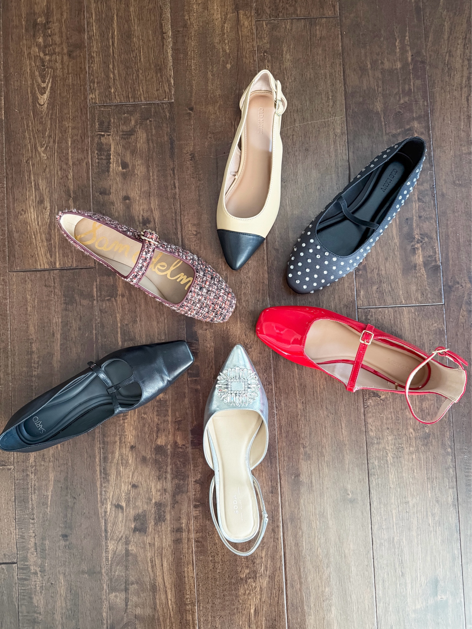 Flats 
Size down if in between in the silver flats 

Mary Janes / holiday shoes 

#LTKHoliday #LTKShoeCrush #LTKSaleAlert