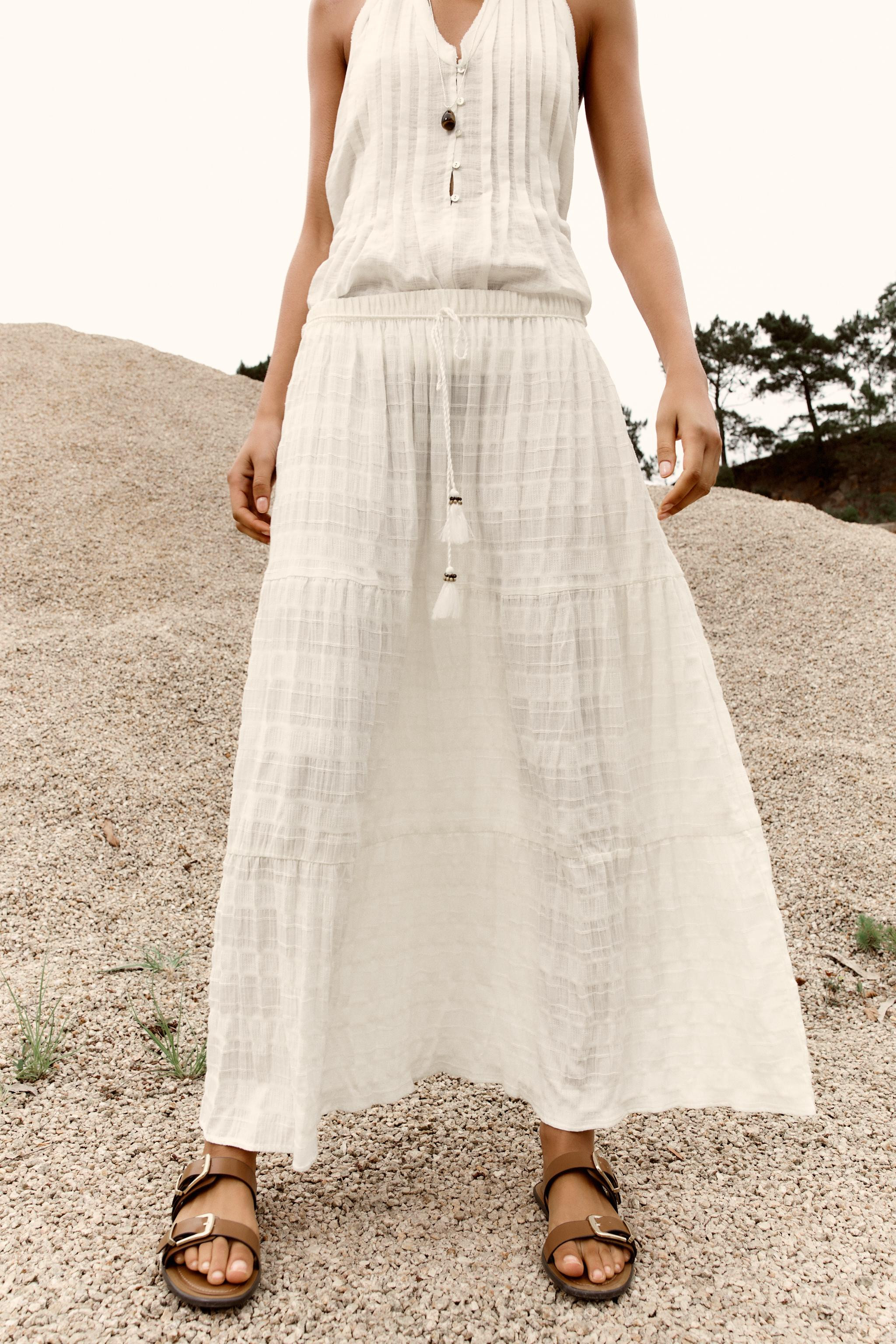 RUSTIC TIERED SKIRT | Zara US