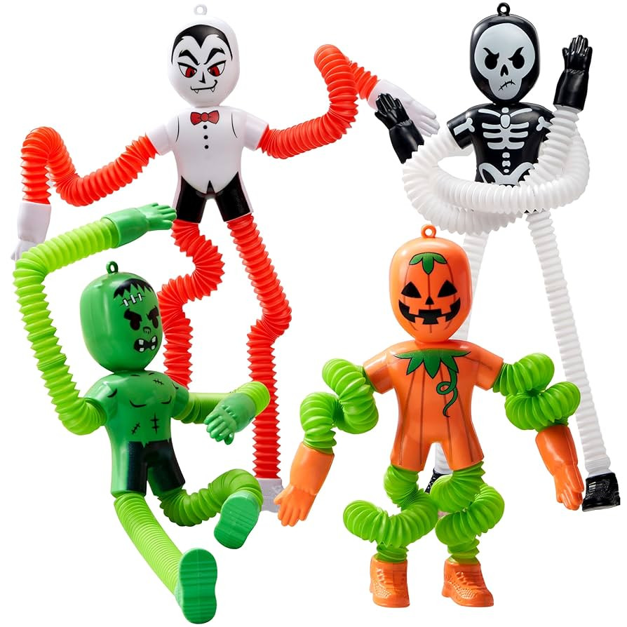 JOYIN 4 PCS Halloween Sensory Stretchy Fidget Toys, Stress Relief Telescopic Pop Tube Toys, Hallo... | Amazon (US)