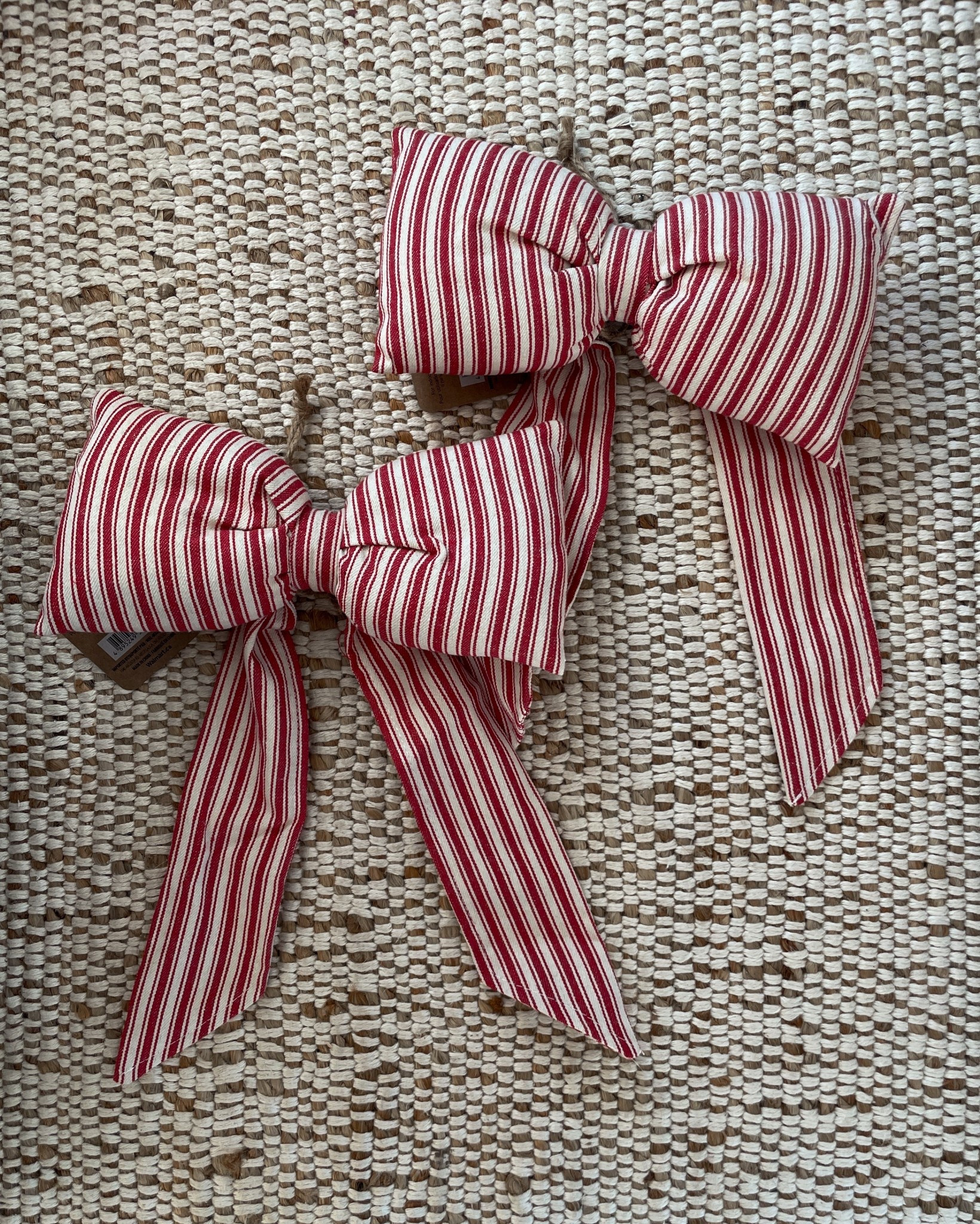 Red ticking stripe stuffed bows. So cute! 

Holiday finds. Affordable holiday finds. Classic Christmas. Walmart finds. Walmart Canada. Canadian Home Finds. Canadian Christmas finds. 

#LTKhome #LTKcanada