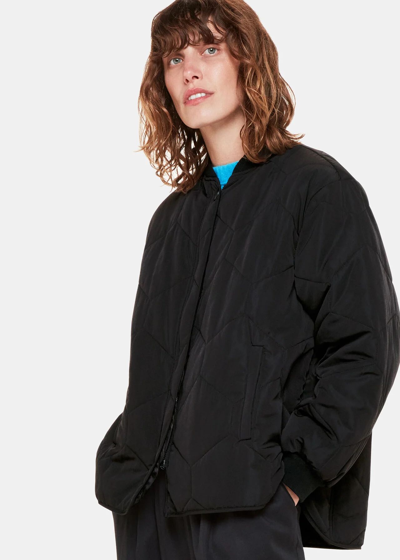 Black Ida Short Quilted Coat | WHISTLES | | Whistles