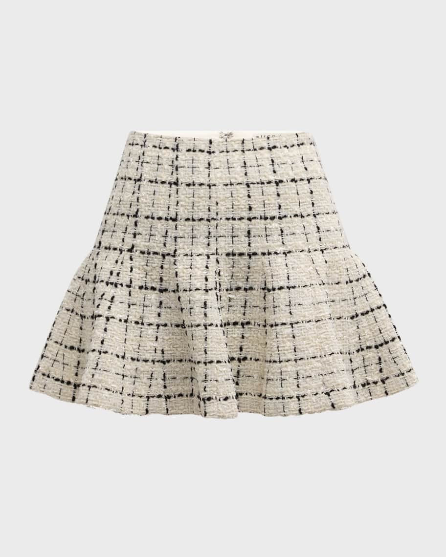 Alice + Olivia Zona High-Rise Godet Mini Skirt | Neiman Marcus