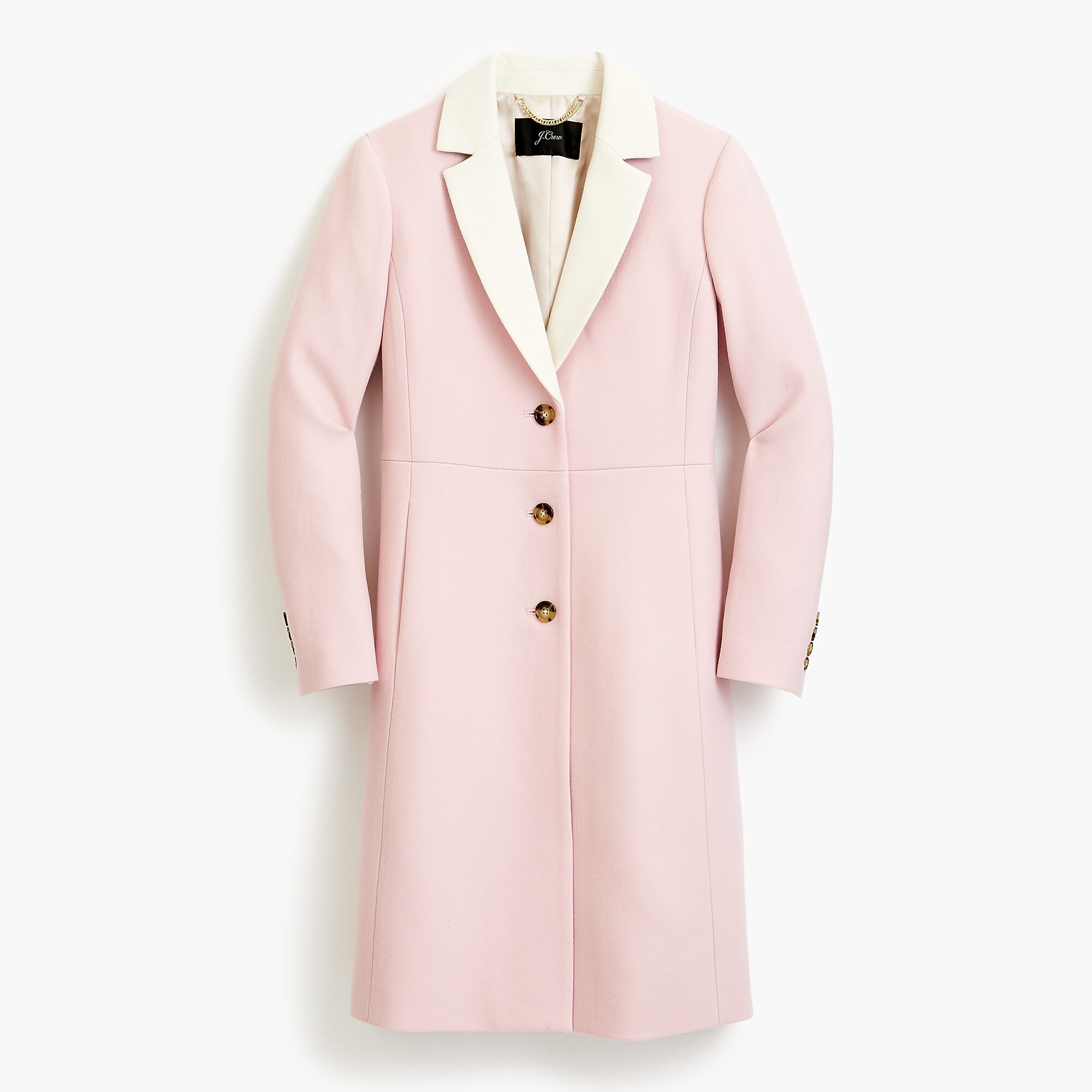 Topcoat with contrast lapel in double-serge wool | J. Crew US