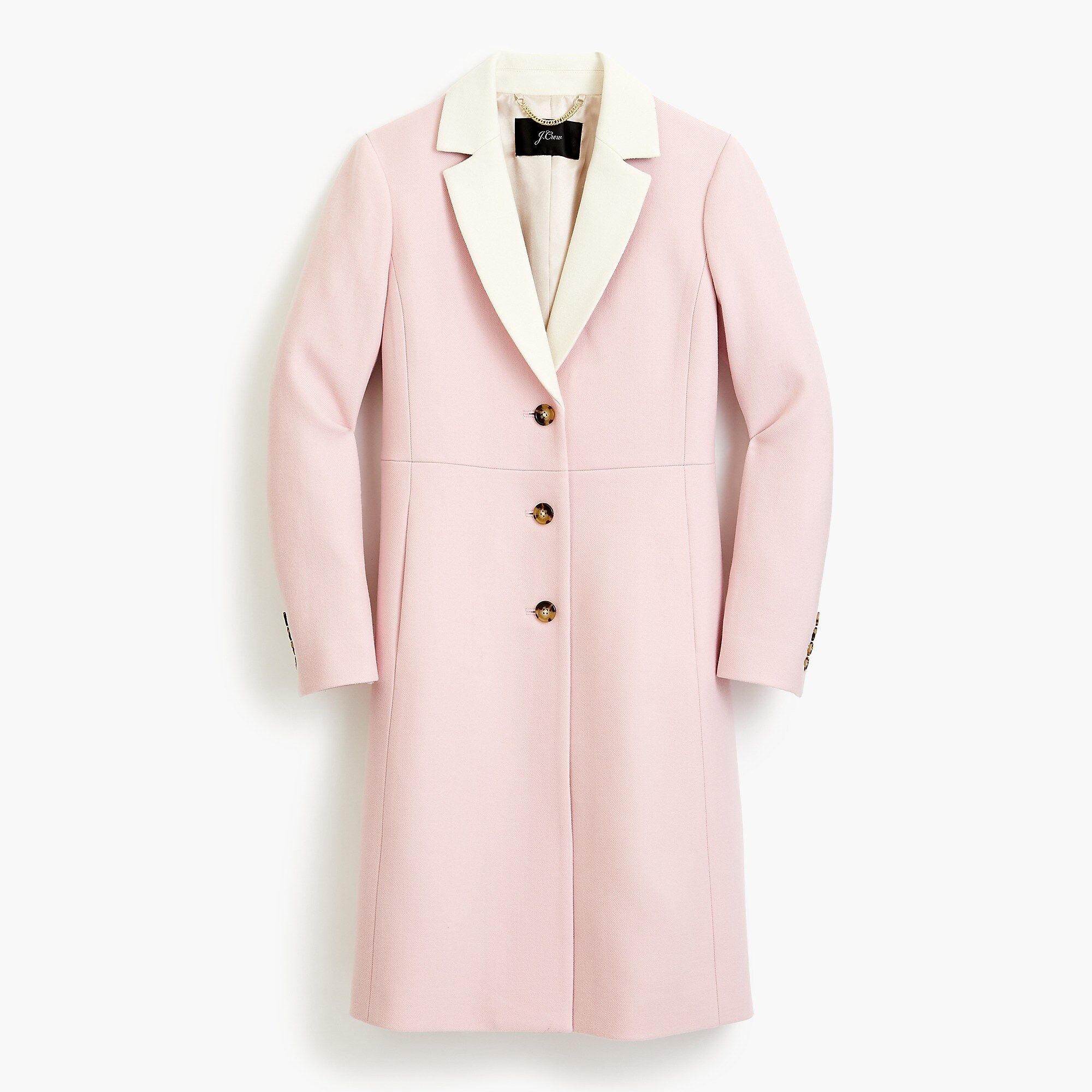 Topcoat with contrast lapel in double-serge wool | J.Crew US