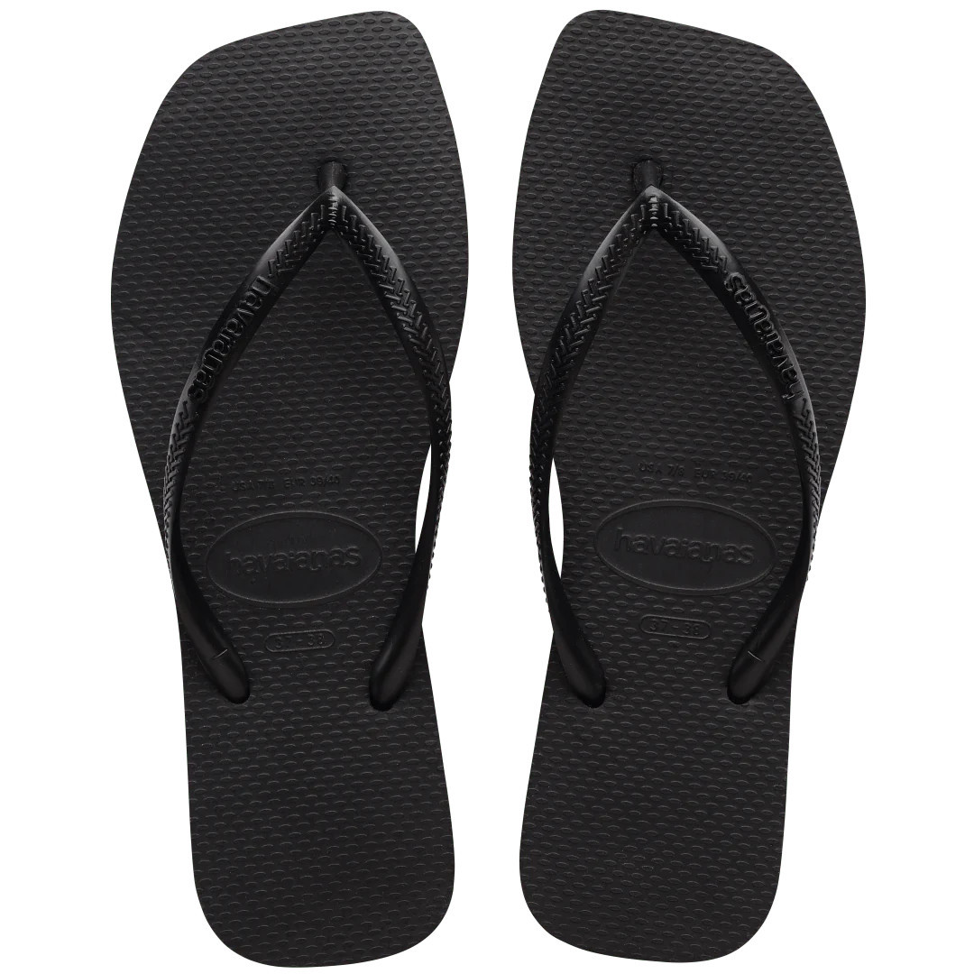 Havaianas Kids' Slim Square Flip Flops | Black | Size 3/4 | Havaianas