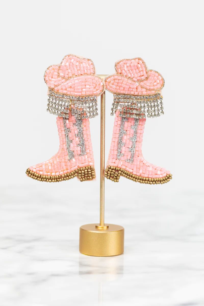 Dolly Boot Earrings- Pink | Avara