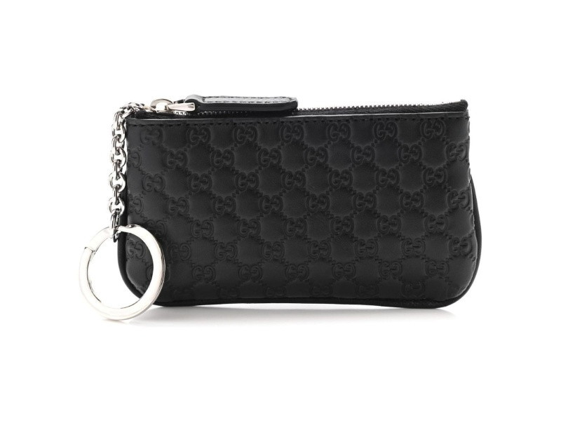 Gucci Micro GG Black Leather Key Case | JTV Jewelry