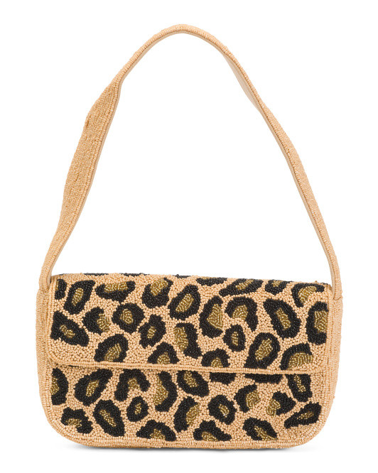 Beaded Leopard Shoulder Bag | TJ Maxx