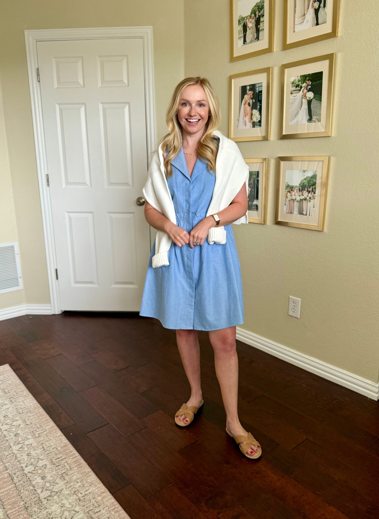 Styling the American flag sweater, draped over a classic dress! This exact dress is a few years old and sold out, but I linked similar options! 

#LTKFindsUnder50 #LTKStyleTip #LTKSummerEdit