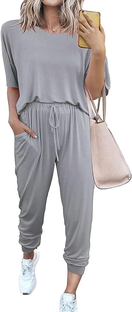 Fixmatti Women Casual 2 Piece Outfit Long Pant Set Sweatsuits Tracksuits | Amazon (US)