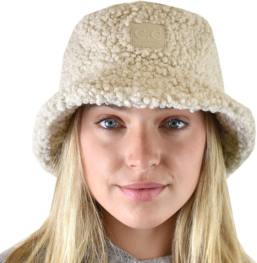 C.C Women's Winter Faux Fur Teddy Style Fisherman Bucket Hat | Amazon (US)