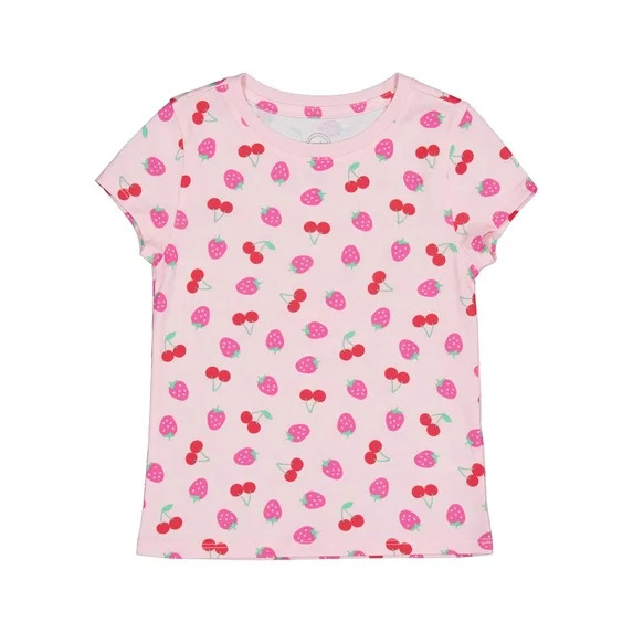 Wonder Nation Girls Kid Tough Tee with Short Sleeves, Sizes 4-18 & Plus | Walmart (US)