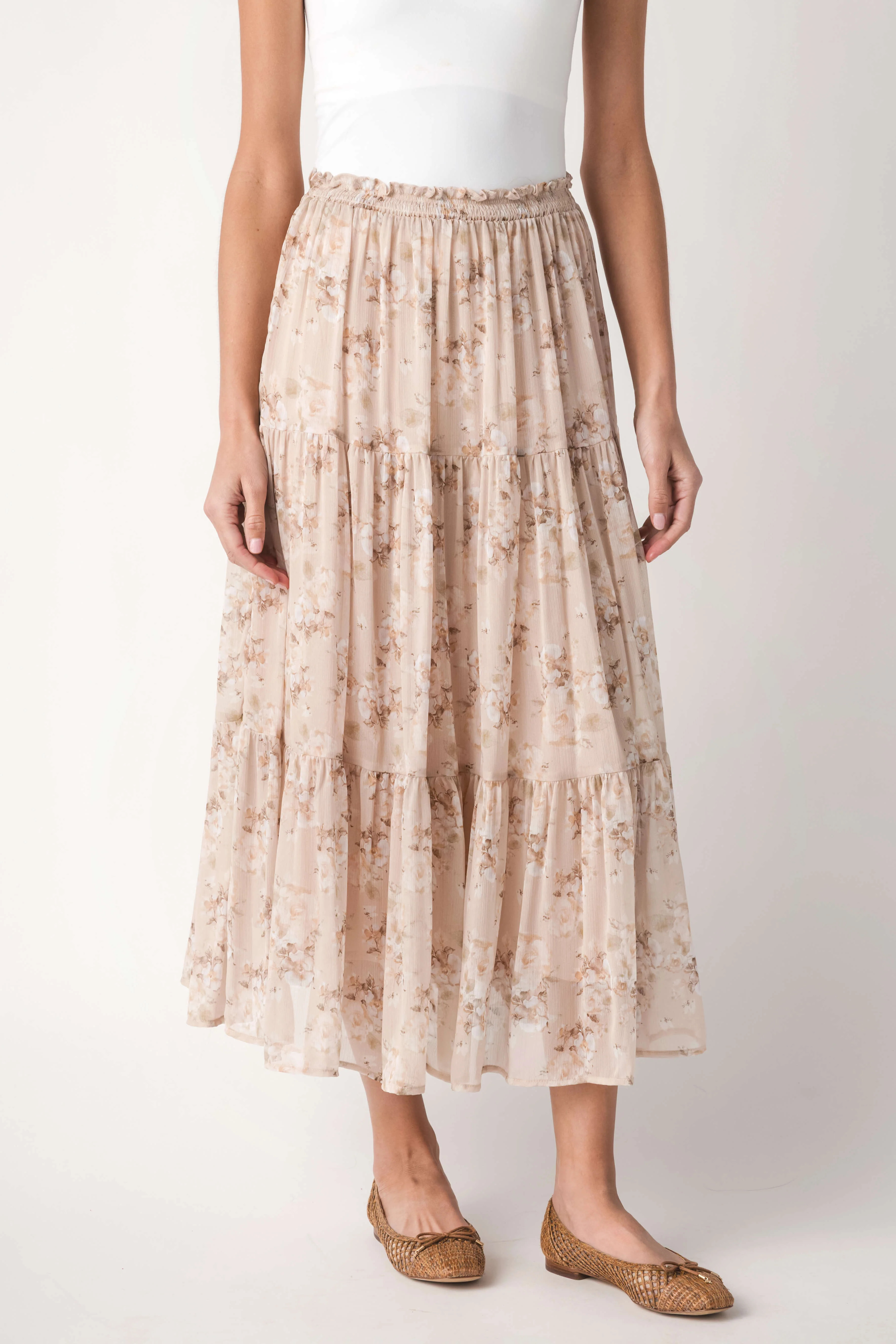 By Together Gardenia Tiered Skirt | Social Threads