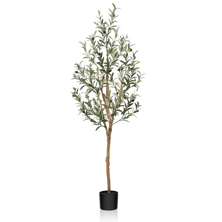 5FT Artificial Olive Tree with Fruits and Wood Branches, Potted Faux Olive Plants. 8 lb. DR.Planz... | Walmart (US)