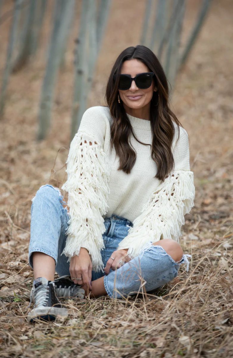 Remember The Moment Fringe Sweater-2 colors | Apricot Lane Boutique