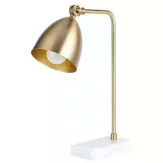16.3 in. Antique Brass Desk Lamp with Adjustable Lamp Head | The Home Depot