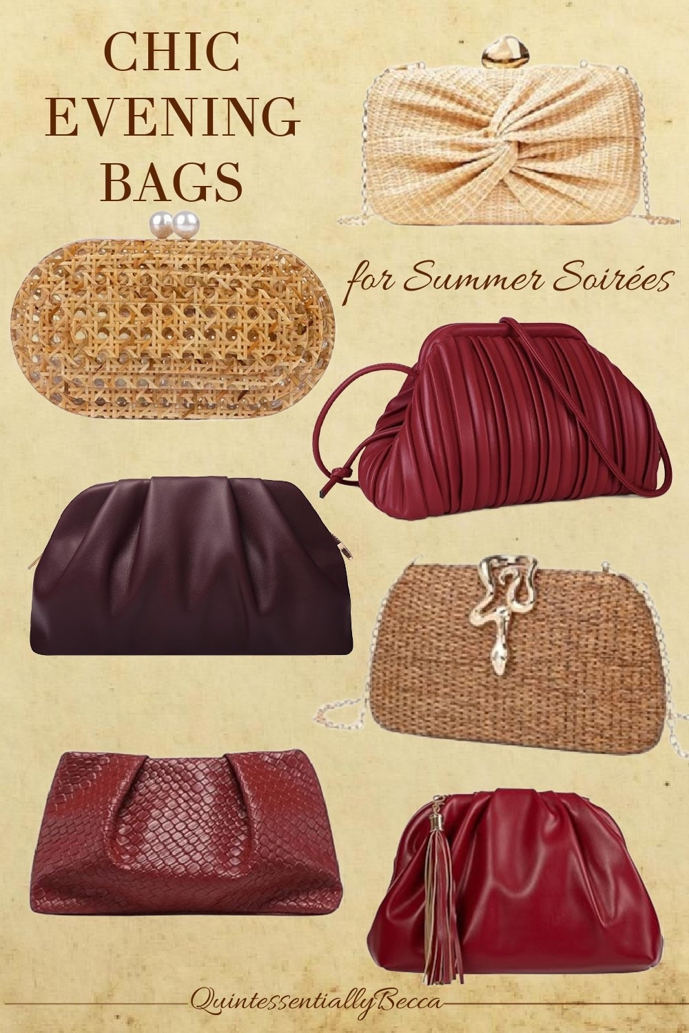 I’m packing for our summer vacation and have been perusing online for some chic evening clutch bags. These caught my eye, and yes, a couple might already be en route.🤎 #LTKSummerStyle #EveningClutchEdit

#LTKStyleTip