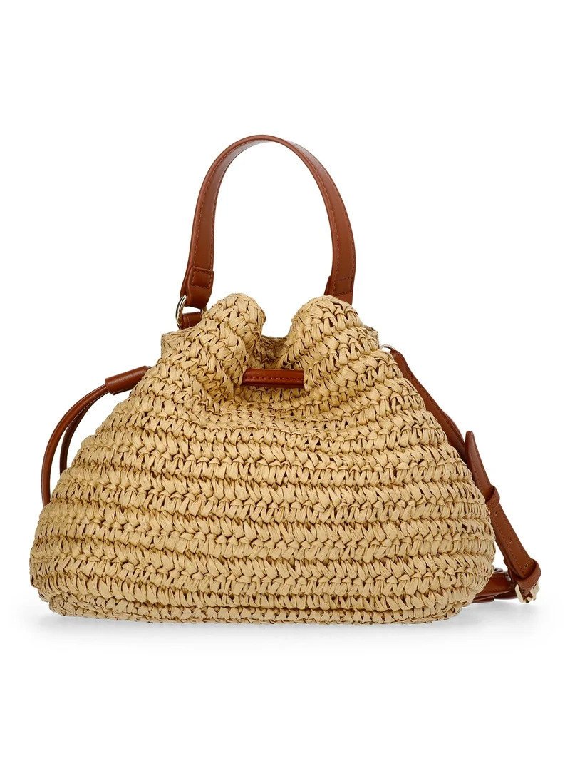 Time and Tru Women's Shell Bucket Bag, Natural | Walmart (US)