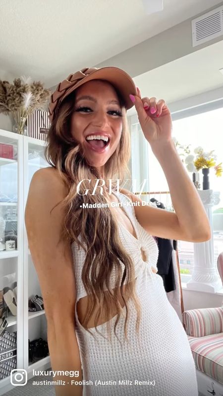Walmart fashion 
Knit white summer dress 
Visor 
Leather visor 
Madden girl 
GRWM

#LTKstyletip #LTKsalealert #LTKunder100
