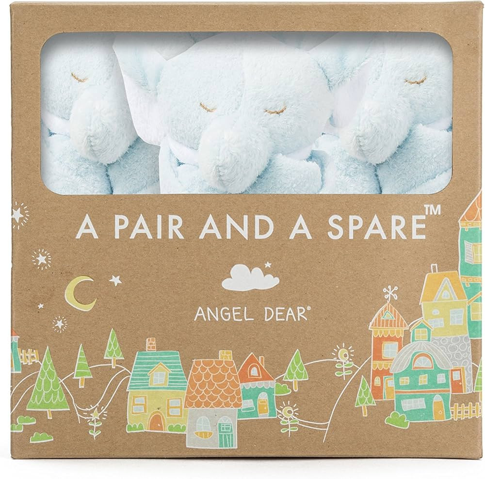 Angel Dear - Blue Elephant, Pair and a Spare Blankie Set | Amazon (US)