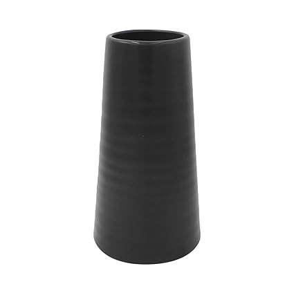 Ravenna Home Mid-Century Stoneware Vase, 10.9"H, Black | Amazon (US)