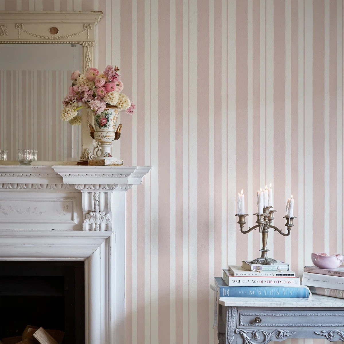 Shabby Elegance by Rachel Ashwell Watercolour Stripe Grey Wallpaper | Wayfair North America