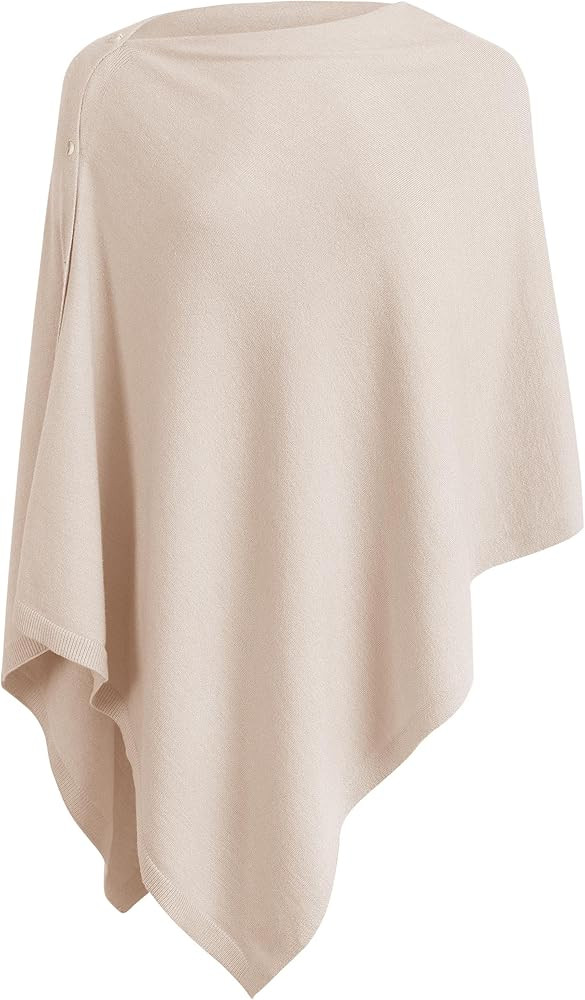 PULI Women's Versatile Knitted Shawls Scarf Poncho Sweater with Buttons Lightweight Spring Summer... | Amazon (US)