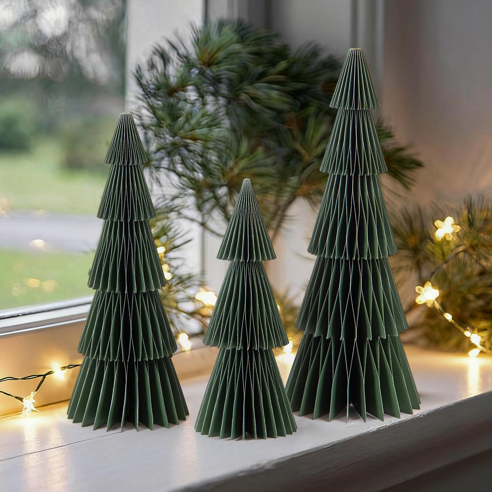 3 PCS Green Honeycomb Christmas Tree Christmas Table Decorations Centerpieces Indoor Reusable Vin... | Amazon (US)