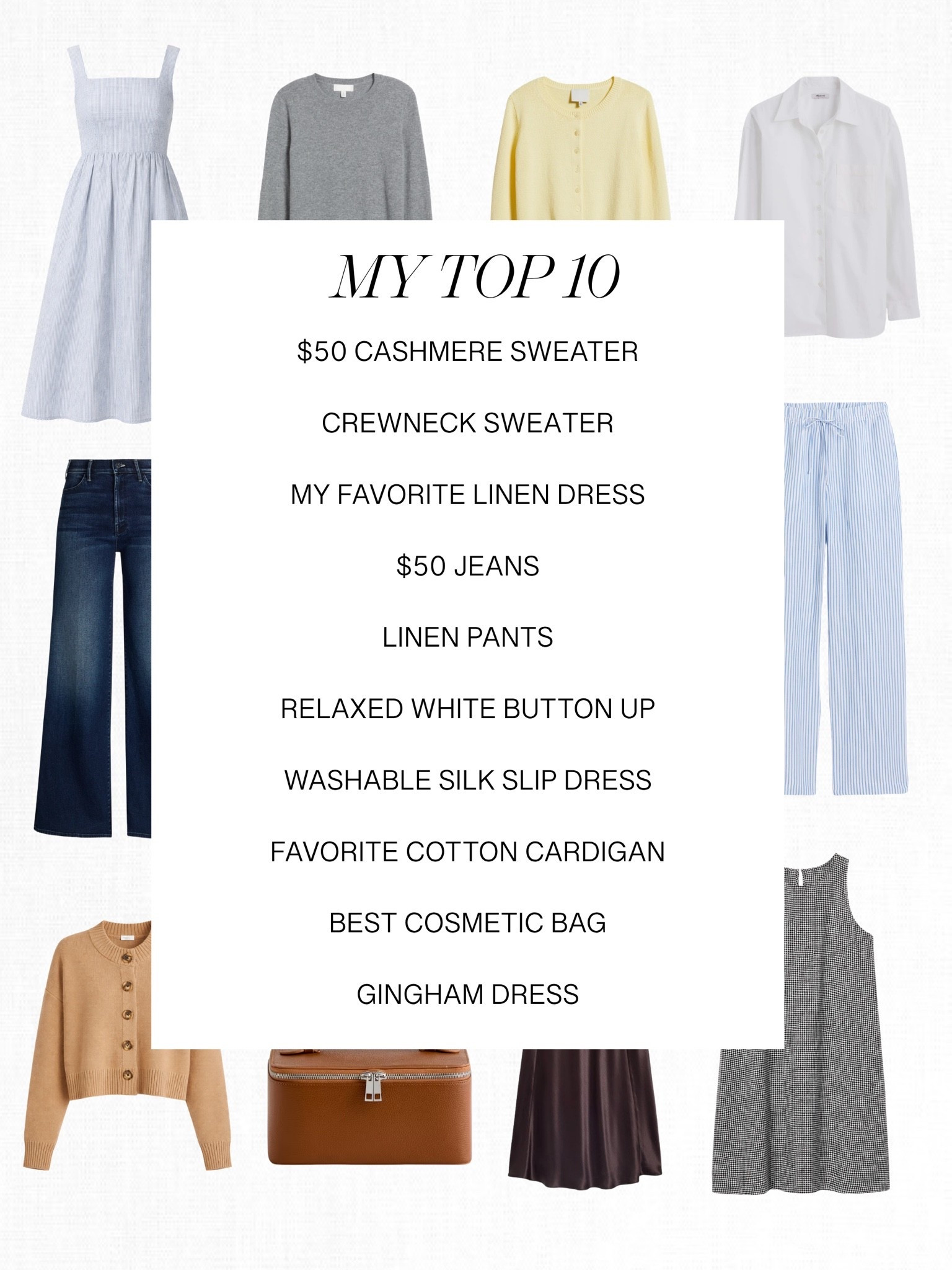 My top 10 favorite items from Quince! The quality is amazing for a fraction of the price. I own and love all these pieces 🤍✨

#LTKootd #LTKOver40 #LTKSeasonal