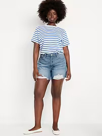 Curvy High-Waisted OG Jean Cut-Off Shorts -- 5-inch inseam | Old Navy (US)