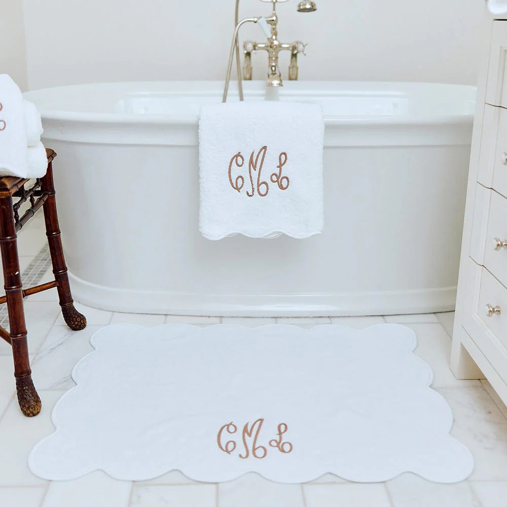 Monogrammed Plush Luxury Bath Mat | Weezie | Weezie Towels