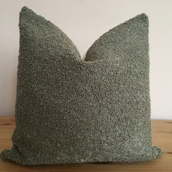 green boucle pillow cover, Boucle pillow, Green pillow cover, green accent pillow, Boucle green p... | Etsy (UK)
