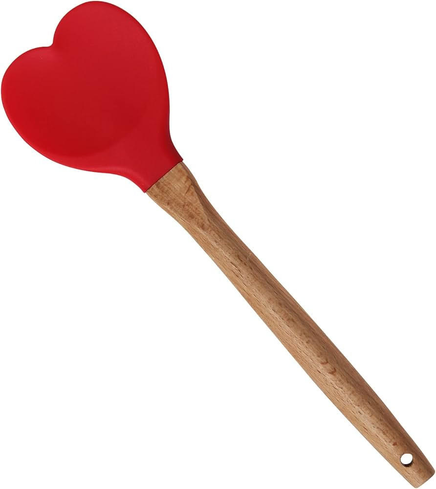 Yansumi Heart-Shaped Silicone Spatula with Wooden Handle for Nonstick Cookware-Kitchen Utensils f... | Amazon (US)