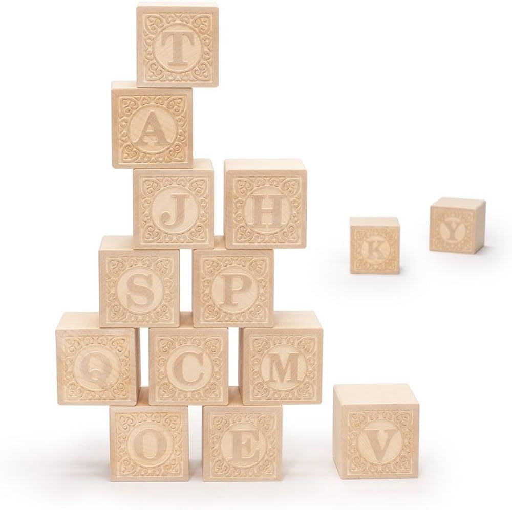 Uncle Goose Uppercase Alphablank Blocks - Made in The USA | Amazon (US)