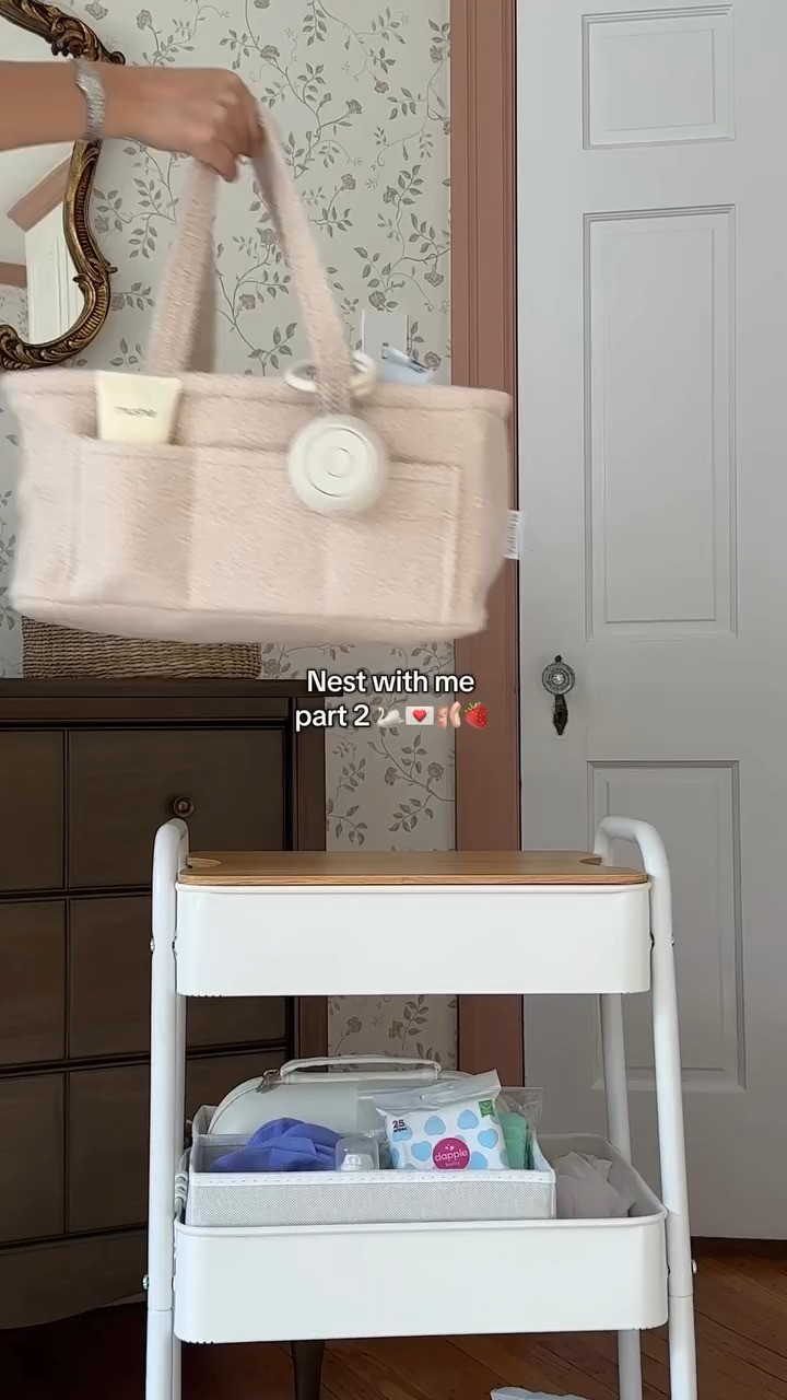 So many of you requested that I post my nesting videos on here as well so stock my PP cart with me! 🤭🤍 (I also have a separate postpartum supplies caddy but was just using this top compartment as backstock!) 

 #LTKWatchNow #LTKBaby #LTKFamily
