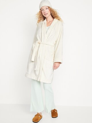 Sherpa Tie-Belt Robe for Women | Old Navy (US)