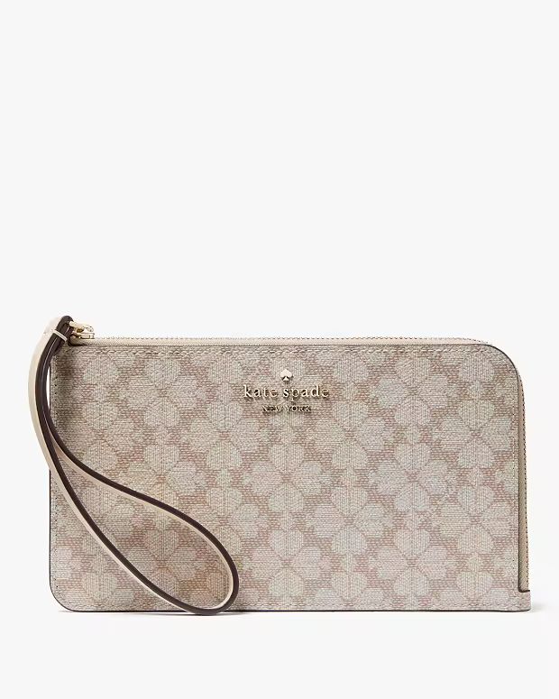 Lucy Spade Flower Medium L-zip Wristlet | Kate Spade Outlet