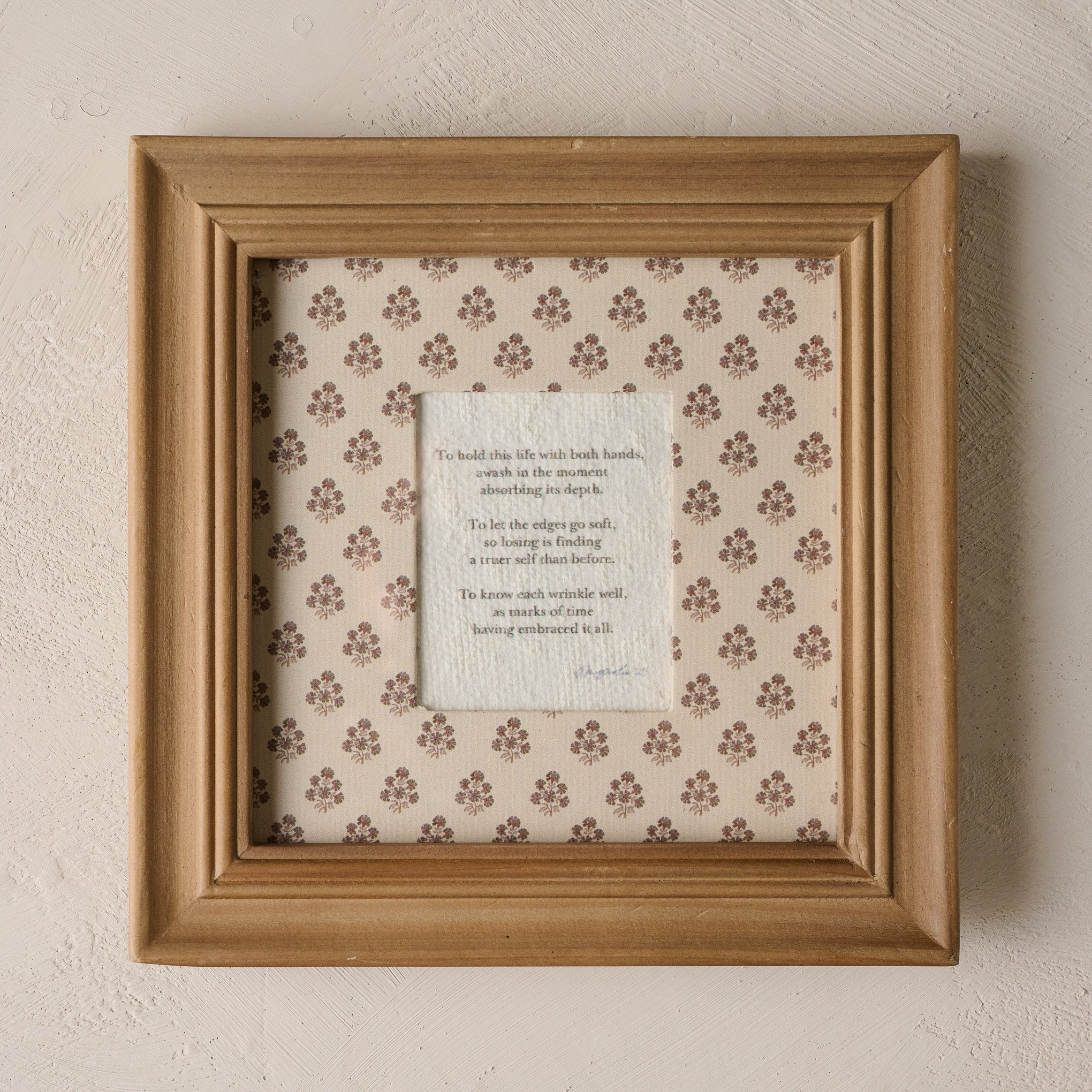 To Hold This Life Framed Poem | Magnolia