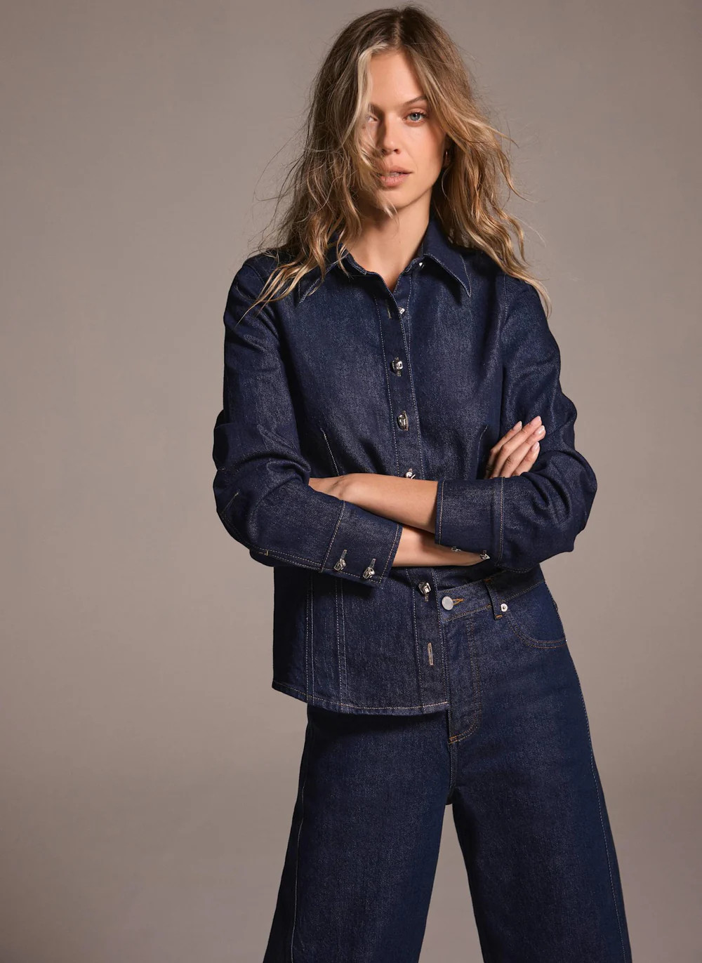 Dark Indigo Denim Shirt | Mint Velvet