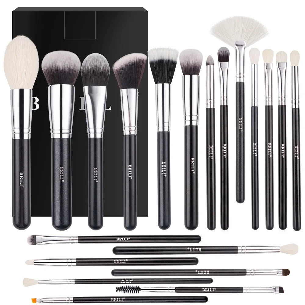 BEILI Black Professional Makeup Brush Set, Synthetic Hair, Face Powder Cosmetic Brush, 20Pcs Kit | Walmart (US)