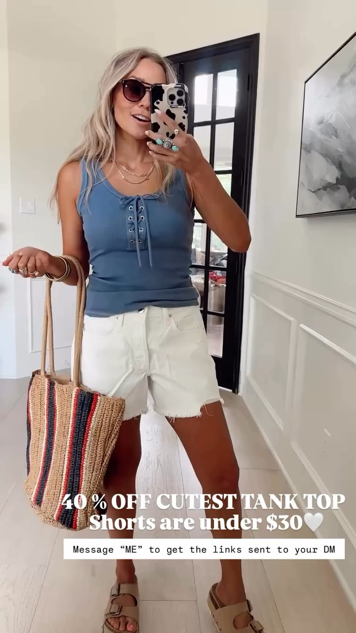 40 % OFF CUTEST TANK TOP making it only $10.80🤍 the lace up detail is so unique.

Don’t get me started on these white shorts. They scream summertime!

Wearing my tts (small / 4)

5’5” // 120 lbs

#LTKootd #LTKdayinmylife #LTKgrwm