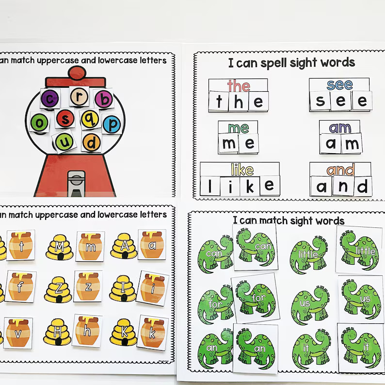 Prek/Kindergarten Literacy Pack for Busy Book, Preschool busy book, alphabet busy book pages, Kin... | Etsy (US)